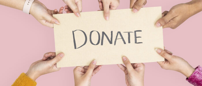 Donate sign for charity campaign